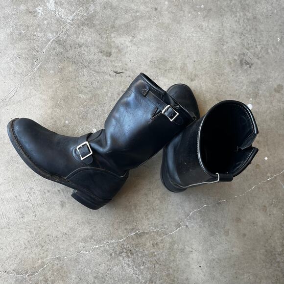 WESCO STOCK BIG BOSS 7700 SIZE 12 BLACK LEATHER BOOTS MOTORCYCLE ENGINEER - Picture 1 of 6